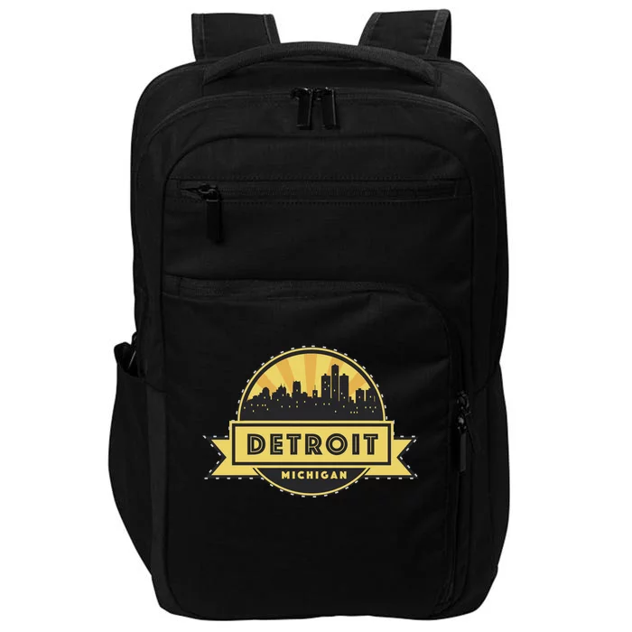 Detroit Record Skyline Logo Impact Tech Backpack