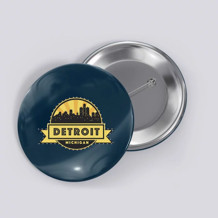 Detroit Record Skyline Logo Button