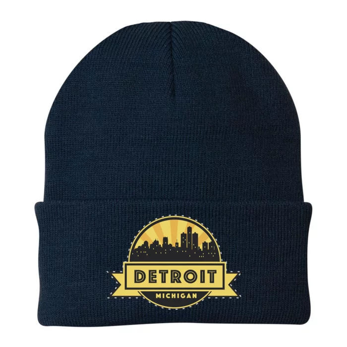 Detroit Record Skyline Logo Knit Cap Winter Beanie