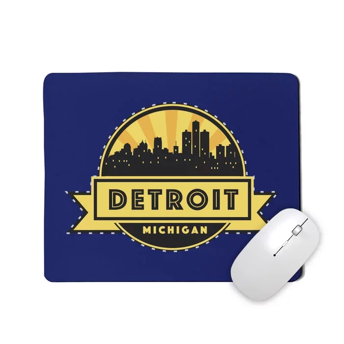 Detroit Record Skyline Logo Mousepad