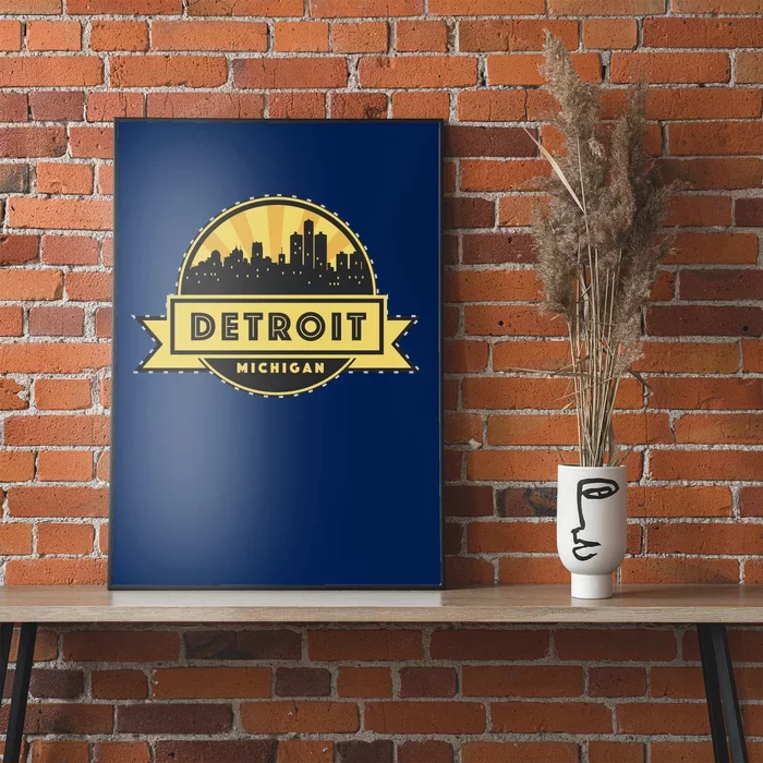 Detroit Record Skyline Logo Poster