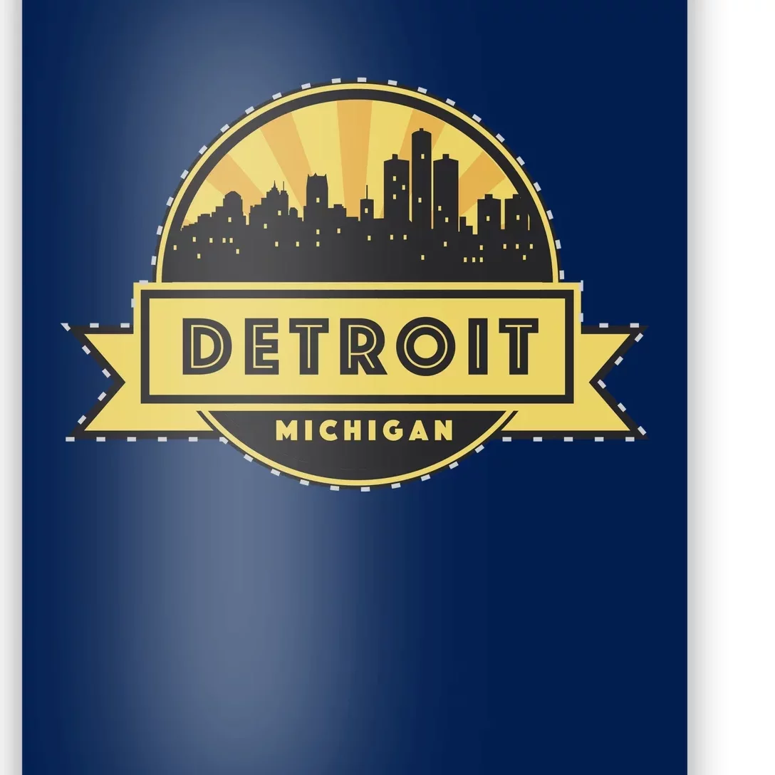 Detroit Record Skyline Logo Poster