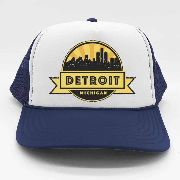 Detroit Record Skyline Logo Trucker Hat