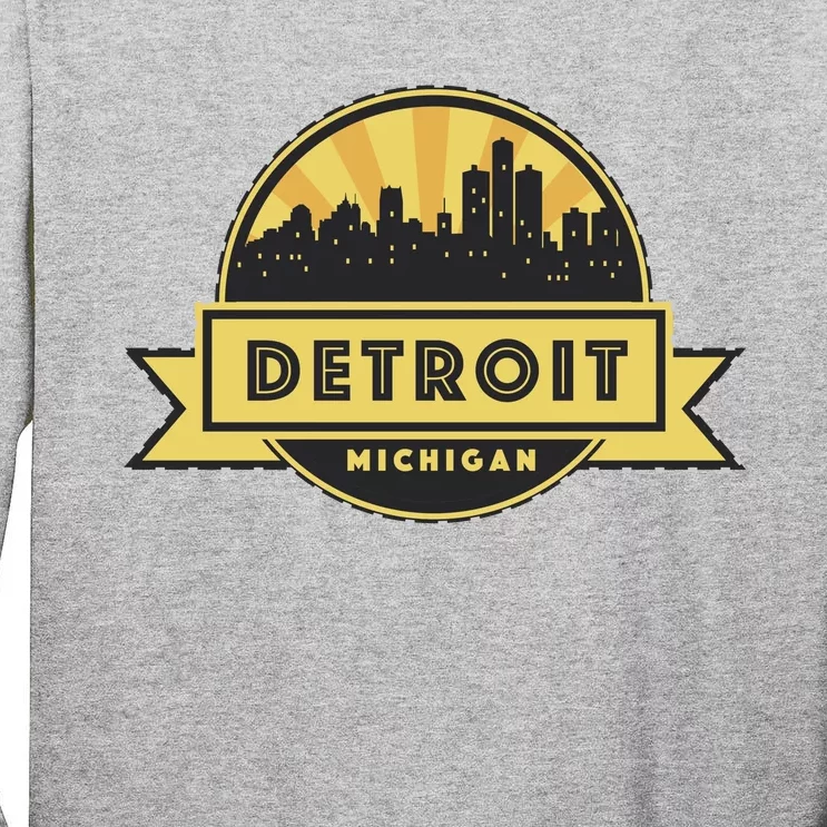 Detroit Record Skyline Logo Tall Long Sleeve T-Shirt