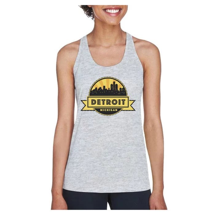 Detroit Record Skyline Logo Women's Racerback Tank