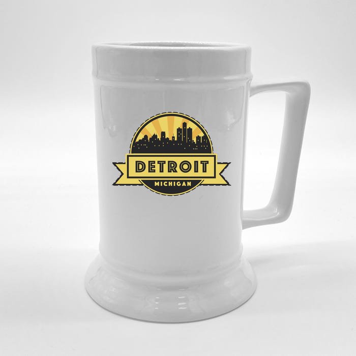 Detroit Record Skyline Logo Front & Back Beer Stein