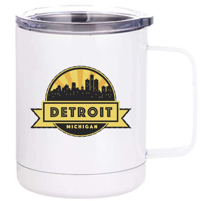 Detroit Record Skyline Logo Front & Back 12oz Stainless Steel Tumbler Cup