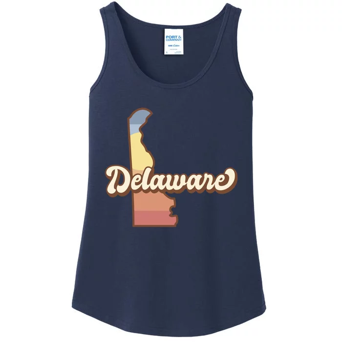 Delaware Retro Sunset Ladies Essential Tank