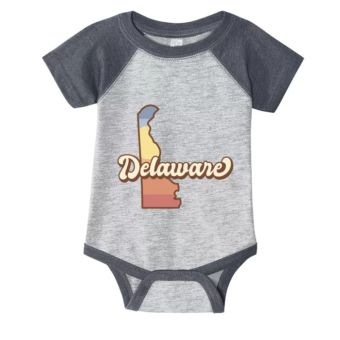 Delaware Retro Sunset Infant Baby Jersey Bodysuit