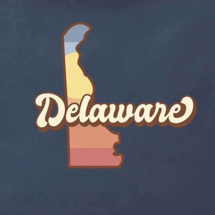 Delaware Retro Sunset Zip Tote Bag