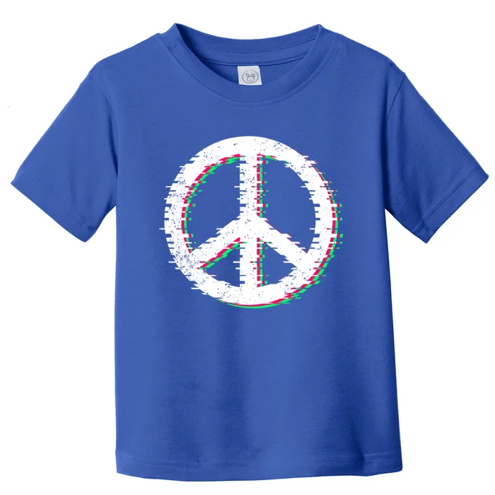 Distressed Retro Symbol Peace Meaningful Gift Toddler T-Shirt