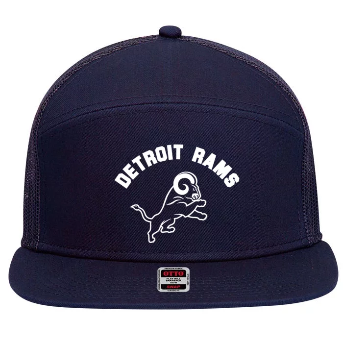 Detroit Rams 7 Panel Mesh Trucker Snapback Hat