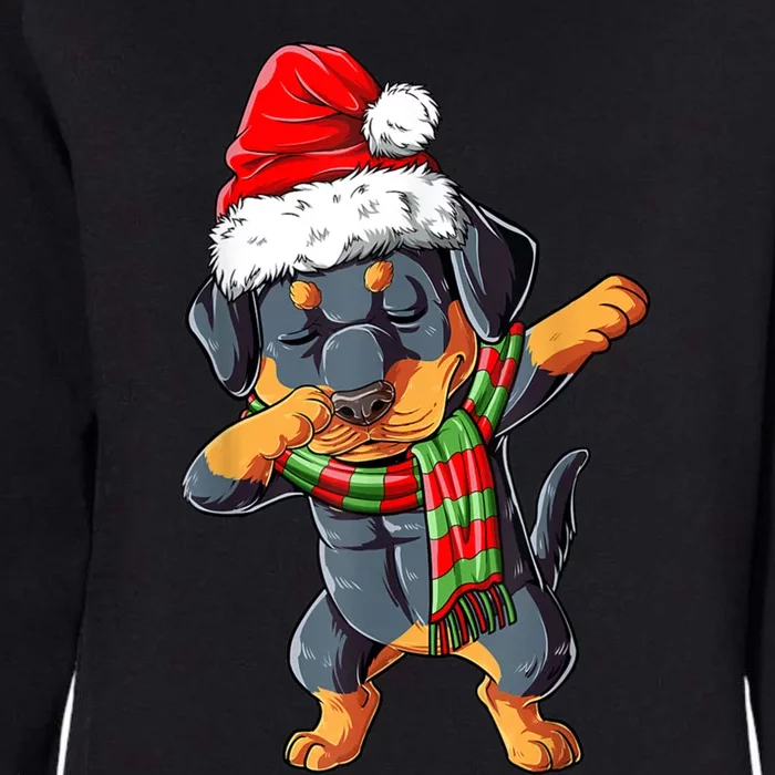 Dabbing Rottweiler Santa Christmas Boys Xmas Dog Gift Womens California Wash Sweatshirt