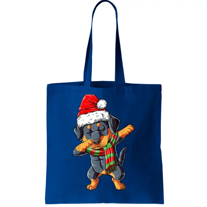 Dabbing Rottweiler Santa Christmas Boys Xmas Dog Gift Tote Bag