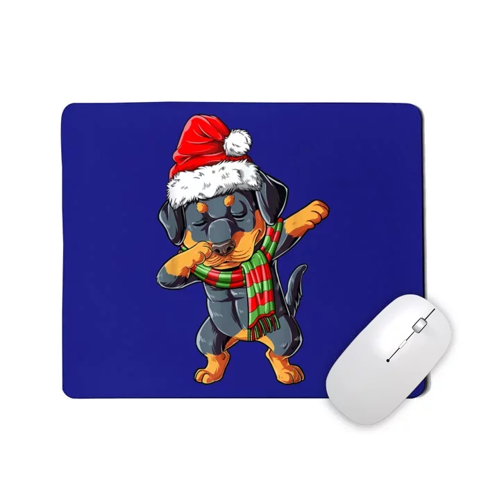 Dabbing Rottweiler Santa Christmas Boys Xmas Dog Gift Mousepad