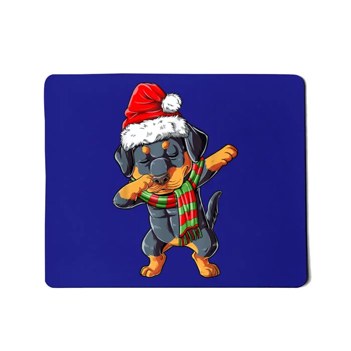 Dabbing Rottweiler Santa Christmas Boys Xmas Dog Gift Mousepad