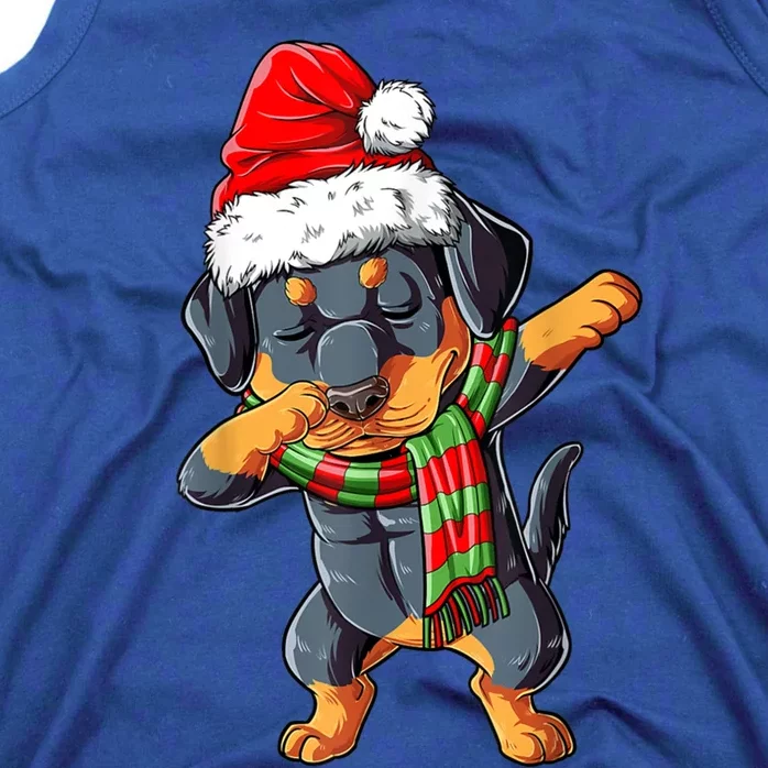 Dabbing Rottweiler Santa Christmas Boys Xmas Dog Gift Tank Top