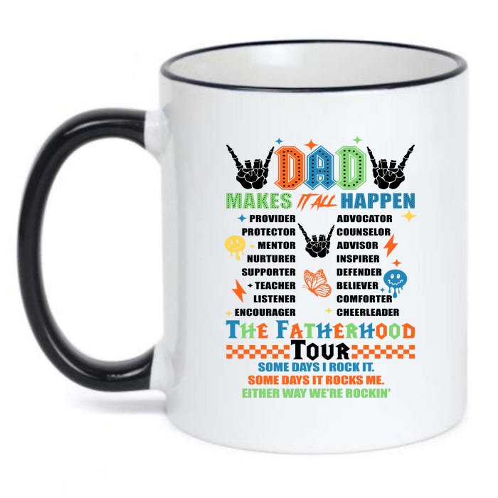 Dad Rock Tour Best Gift For Fathers Front & Back Black Color Changing Mug