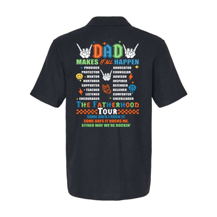 Dad Rock Tour Best Gift For Fathers Front & Back Softstyle Adult Sport Polo