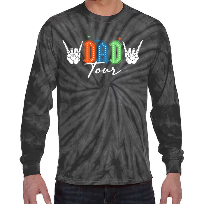 Dad Rock Tour Best Gift For Fathers Front & Back Tie-Dye Long Sleeve Shirt