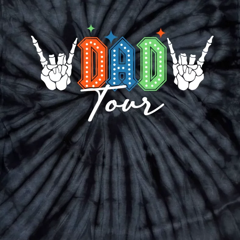 Dad Rock Tour Best Gift For Fathers Front & Back Tie-Dye T-Shirt