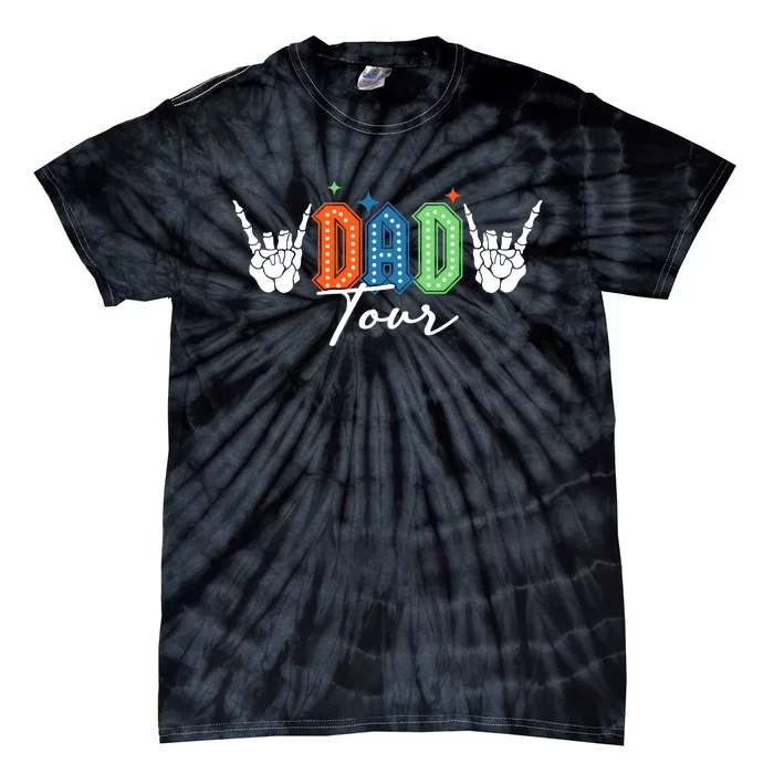 Dad Rock Tour Best Gift For Fathers Front & Back Tie-Dye T-Shirt