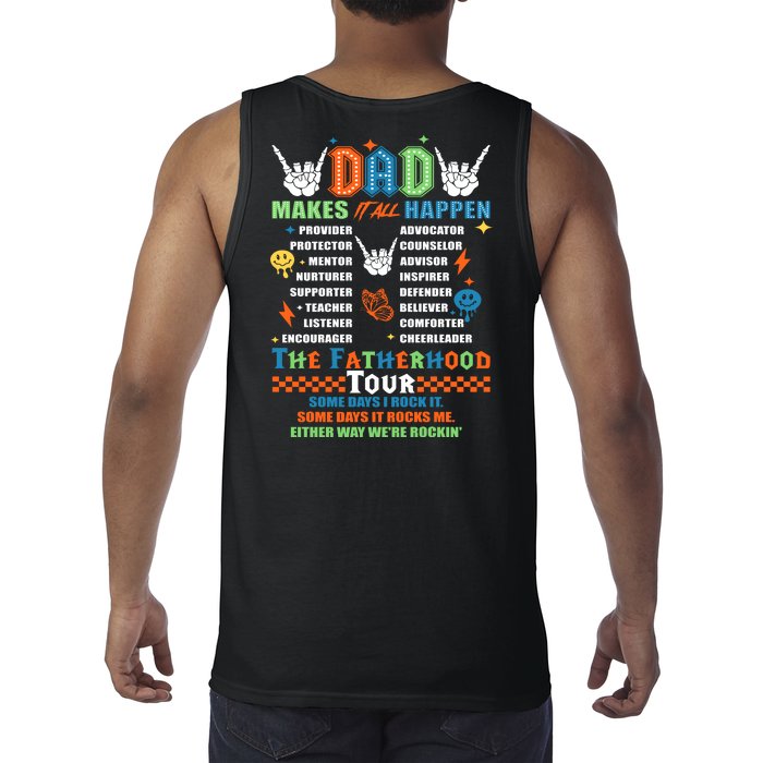 Dad Rock Tour Best Gift For Fathers Front & Back Tank Top