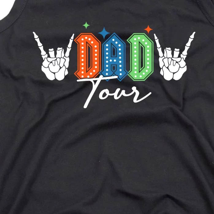 Dad Rock Tour Best Gift For Fathers Front & Back Tank Top