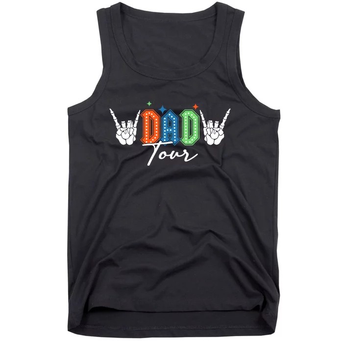 Dad Rock Tour Best Gift For Fathers Front & Back Tank Top