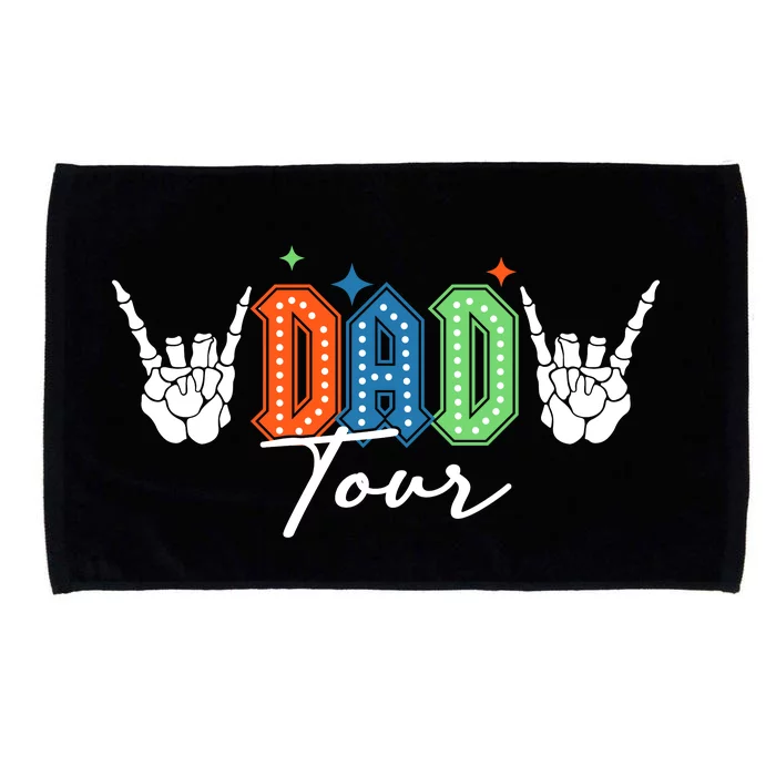 Dad Rock Tour Best Gift For Fathers Front & Back Microfiber Hand Towel