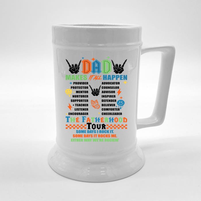 Dad Rock Tour Best Gift For Fathers Front & Back Beer Stein