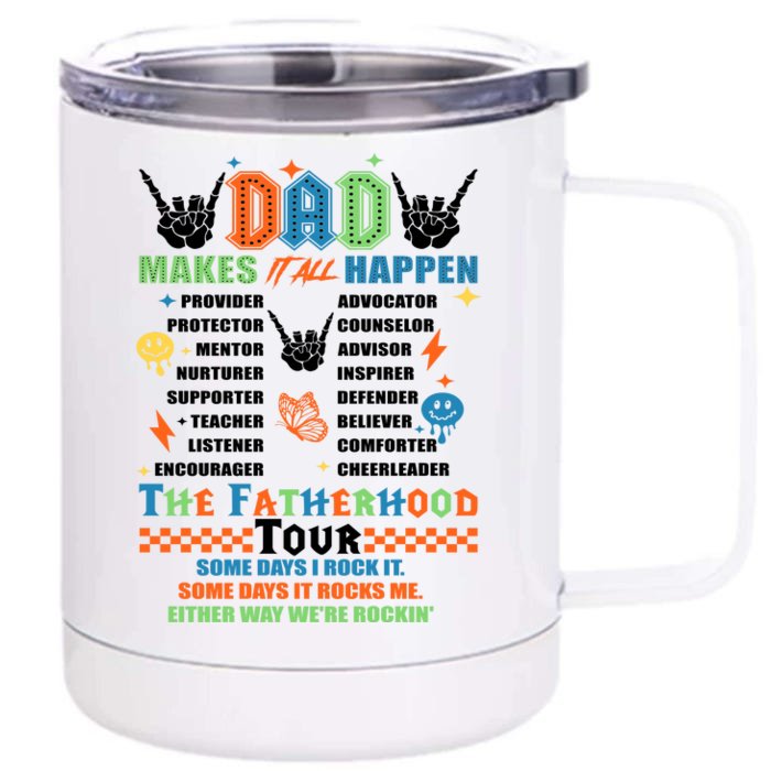 Dad Rock Tour Best Gift For Fathers Front & Back 12oz Stainless Steel Tumbler Cup