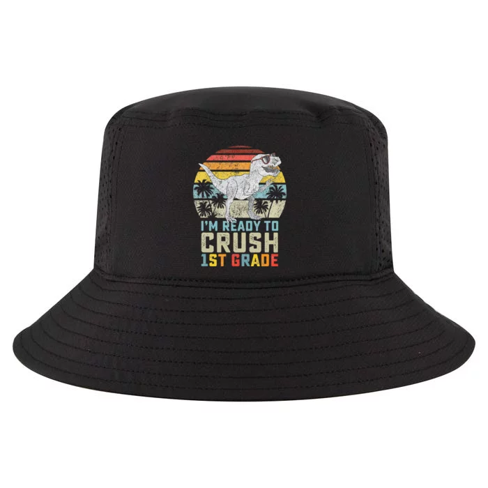 Dinosaur Ready To Crush First Grade 1st Day Of School Cool Comfort Performance Bucket Hat