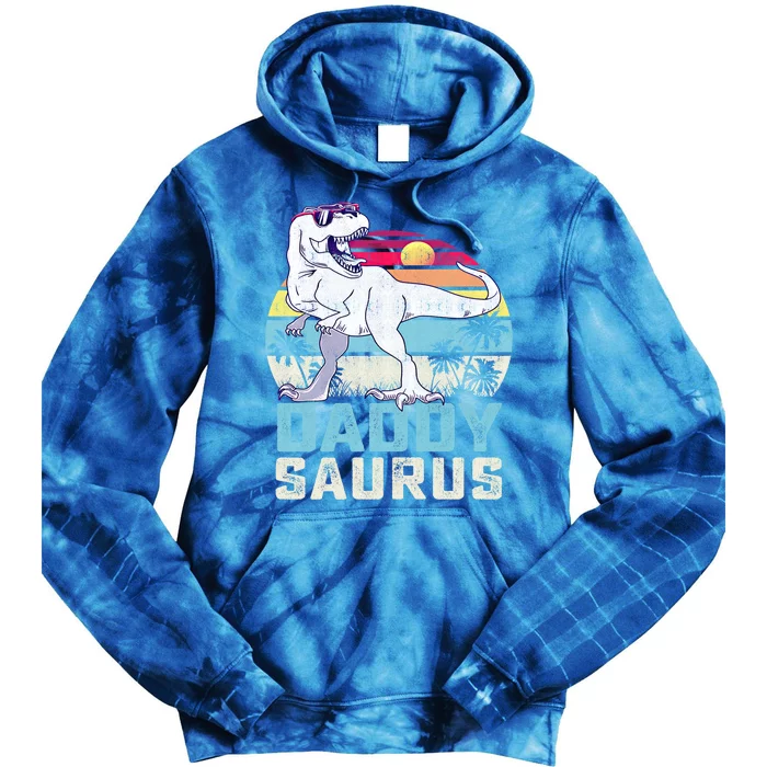 Daddysaurus Rex Tee Fathers Day Sun Beach Gift Tie Dye Hoodie