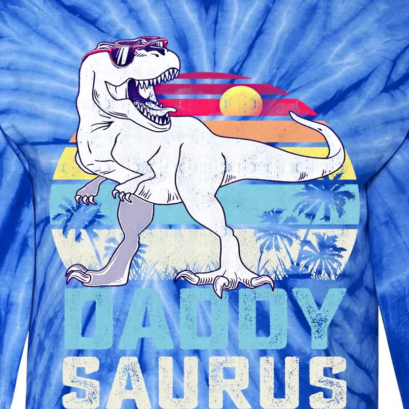 Daddysaurus Rex Tee Fathers Day Sun Beach Gift Tie-Dye Long Sleeve Shirt