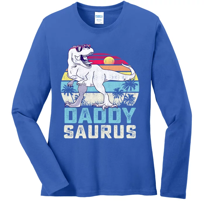 Daddysaurus Rex Tee Fathers Day Sun Beach Gift Ladies Long Sleeve Shirt