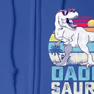 Daddysaurus Rex Tee Fathers Day Sun Beach Gift Full Zip Hoodie