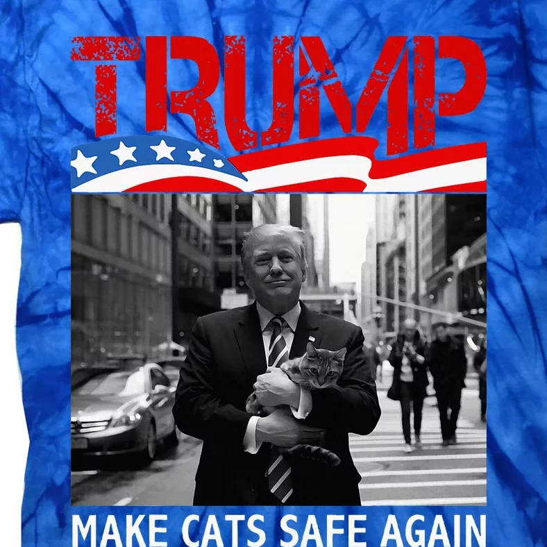 Democratic Republican Trump Make Cats Safe Again Harris Tie-Dye T-Shirt