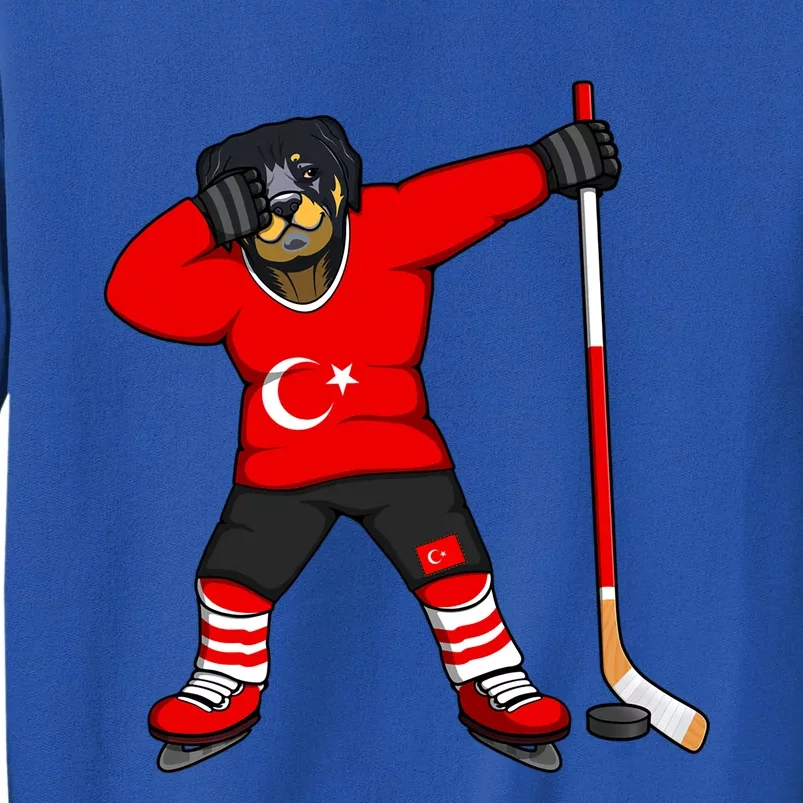 Dabbing Rottweiler Turkey Ice Hockey Fan Jersey Winter Sport Gift Tall Sweatshirt