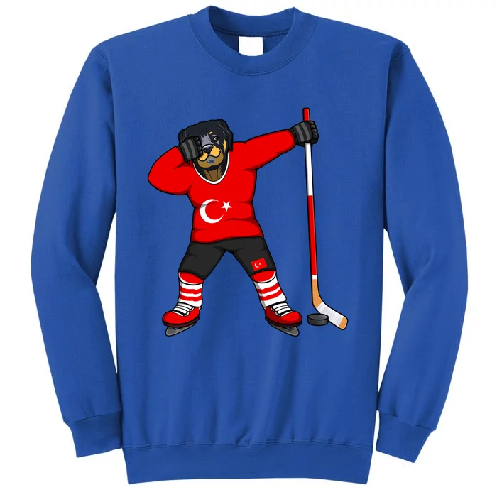 Dabbing Rottweiler Turkey Ice Hockey Fan Jersey Winter Sport Gift Tall Sweatshirt