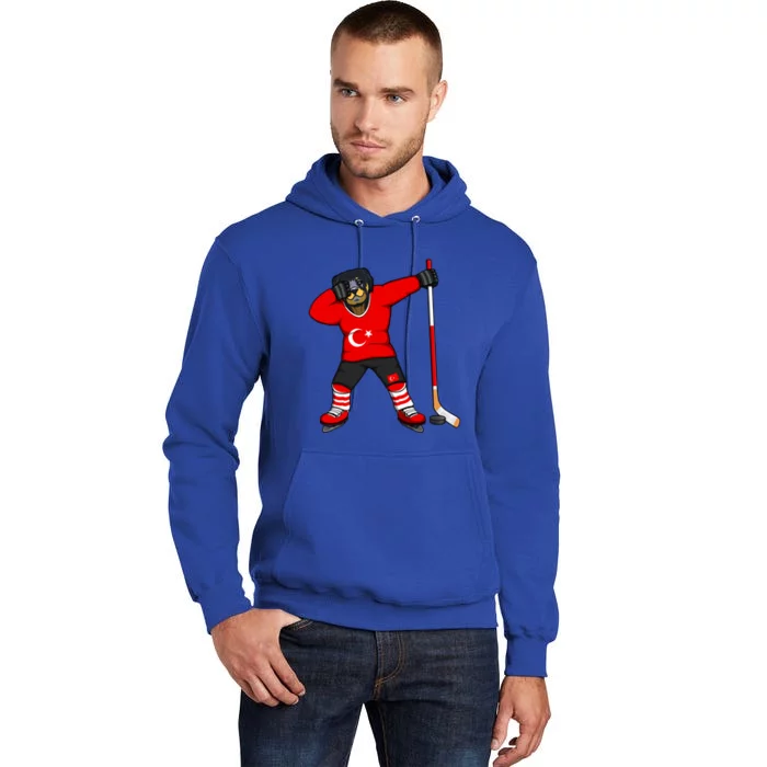 Dabbing Rottweiler Turkey Ice Hockey Fan Jersey Winter Sport Gift Tall Hoodie