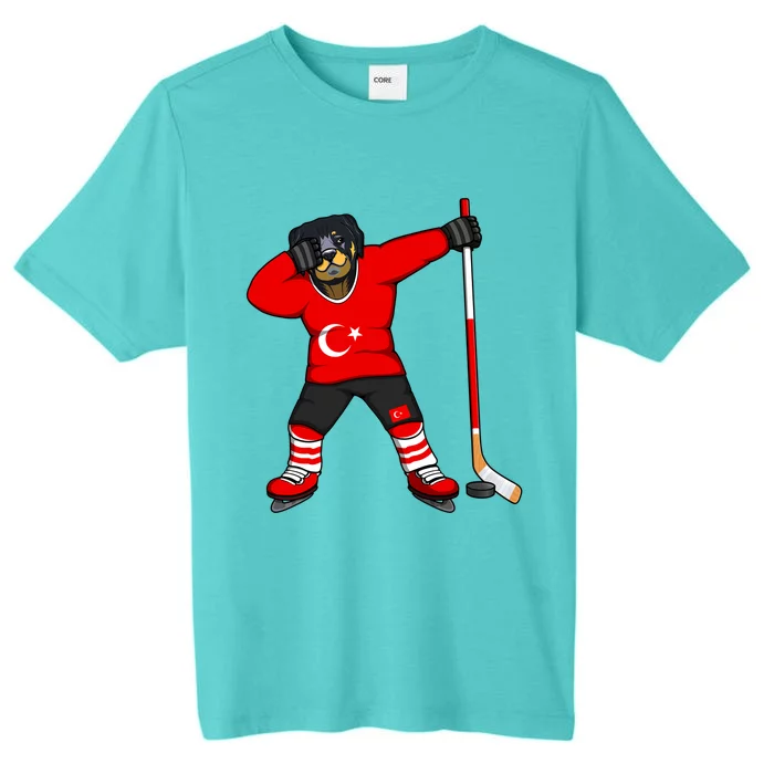 Dabbing Rottweiler Turkey Ice Hockey Fan Jersey Winter Sport Gift ChromaSoft Performance T-Shirt