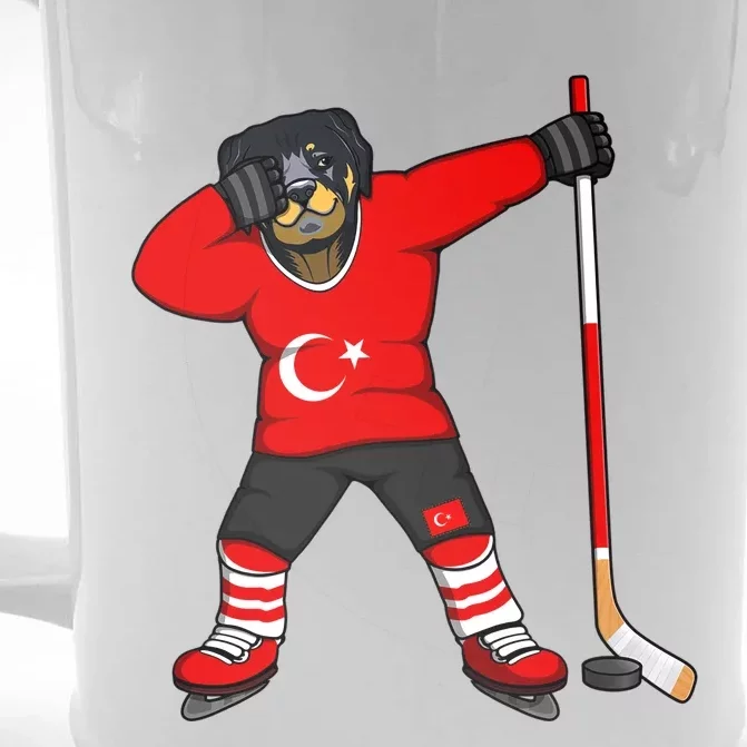 Dabbing Rottweiler Turkey Ice Hockey Fan Jersey Winter Sport Gift Front & Back Beer Stein