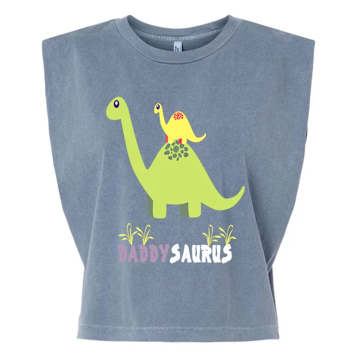 Daddysaurus Rex Tee Dinosaur Fathers Day Gift Garment-Dyed Women's Muscle Tee