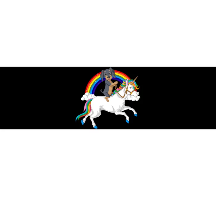 Dachshund Riding Unicorn Bumper Sticker