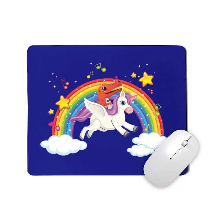 Dinosaur Riding Unicorn Funny Unicorns Rainbow Lover Graphic Cute Gift Mousepad