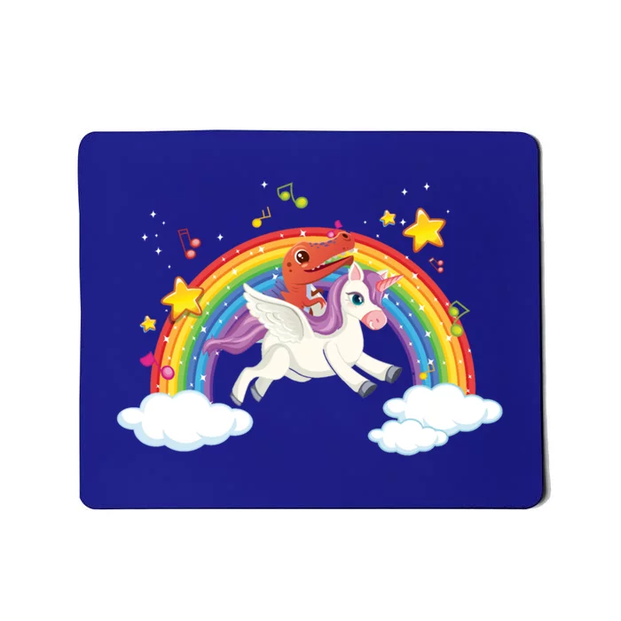 Dinosaur Riding Unicorn Funny Unicorns Rainbow Lover Graphic Cute Gift Mousepad