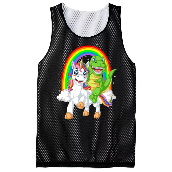 Dinosaur Riding Unicorn Mesh Reversible Basketball Jersey Tank