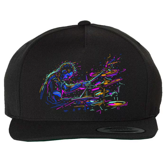 Drummer Abstract Wool Snapback Cap