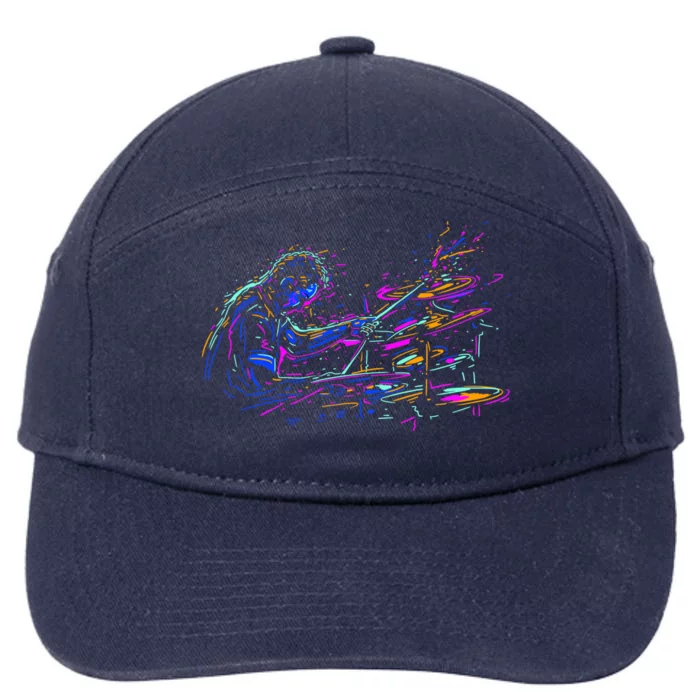 Drummer Abstract 7-Panel Snapback Hat